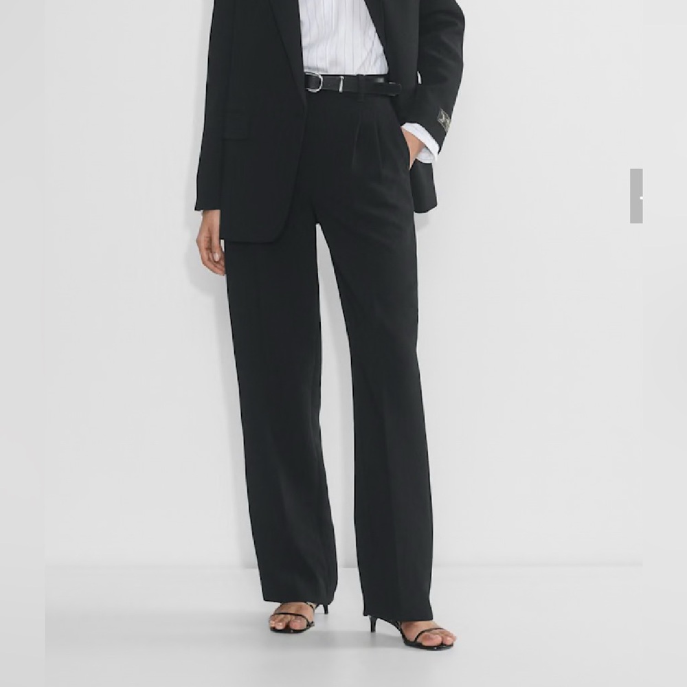 Aritzia Black Wide-Leg Trousers